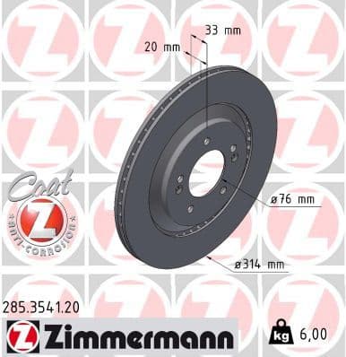 Brake Disc COAT Z 285.3541.20