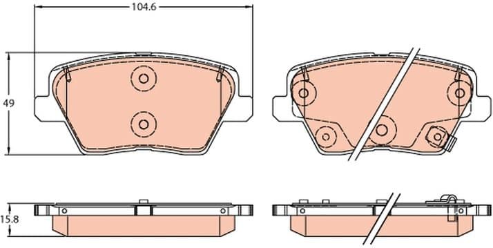 Brake pads rear, Top Quality GDB2319