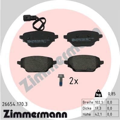 Brake Pad Set, disc brake 26654.170.3