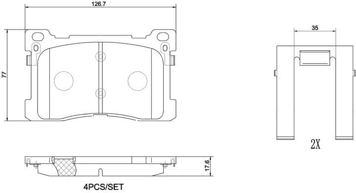Brake Pad Set, disc brake PRIME LINE P 30 082