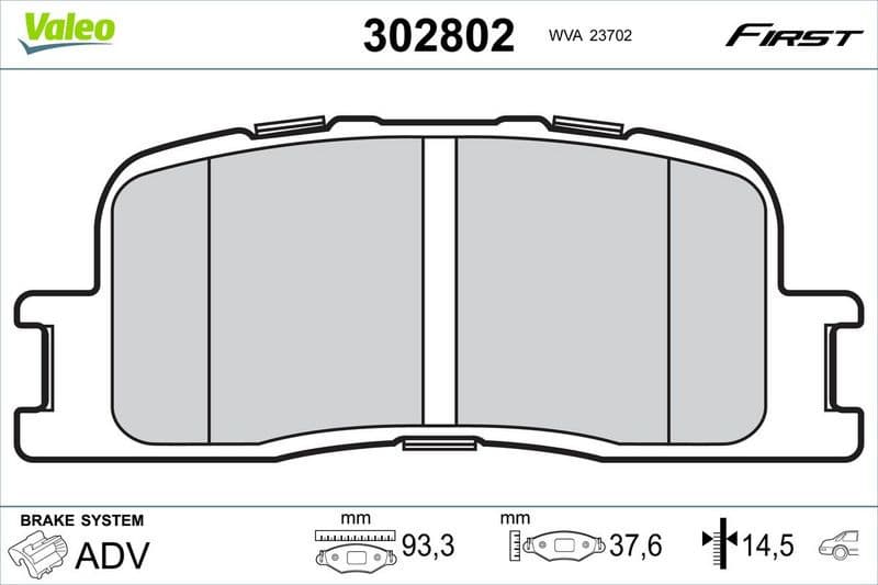 Brake Pad Set, disc brake ESSENTIAL 302802