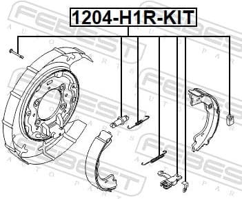 Accessory Kit, parking brake shoes 1204-H1R-KIT - image 2