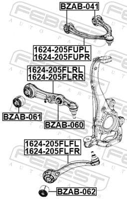 Mounting, control/trailing arm BZAB-062
