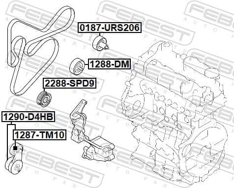 Belt Tensioner, V-ribbed belt 1290-D4HB - image 2
