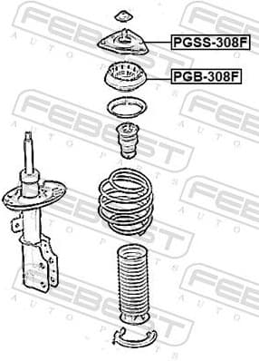 Rolling Bearing, suspension strut support mount PGB-308F - image 2