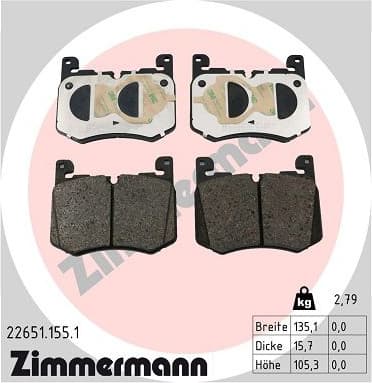 Brake Pad Set, disc brake 22651.155.1