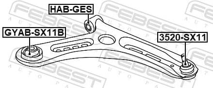 Mounting, control/trailing arm GYAB-SX11B - image 2