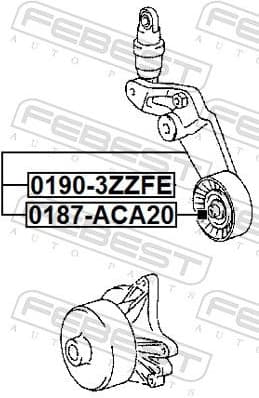 Belt Tensioner, V-ribbed belt 0190-3ZZFE - image 2