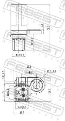Sensor, wheel speed 21606-010 - image 2