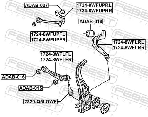 Control/Trailing Arm, wheel suspension 1724-8WFLRR
