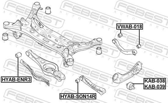 Mounting, control/trailing arm KAB-039 - image 2