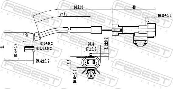 Sensor, wheel speed 10606-004 - image 2