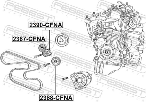 Belt Tensioner, V-ribbed belt 2390-CFNA - image 2