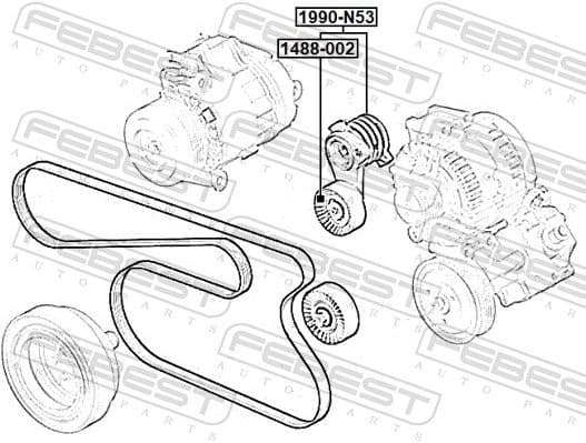 Belt Tensioner, V-ribbed belt 1990-N53 - image 2