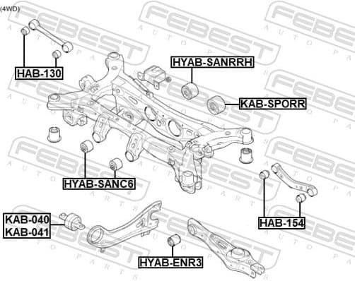 Mounting, control/trailing arm KAB-040 - image 2