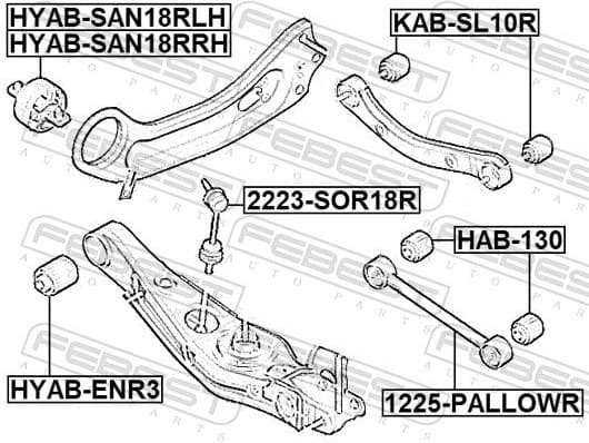 Mounting, control/trailing arm HYAB-SAN18RRH - image 2