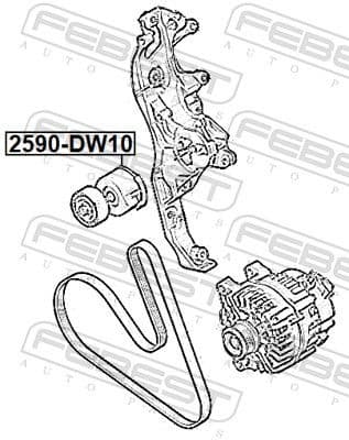 Belt Tensioner, V-ribbed belt 2590-DW10 - image 2