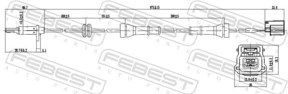 Sensor, wheel speed 02606-014 - image 2