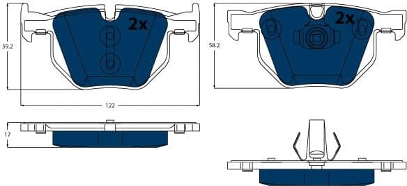 Brake Pad Set, disc brake ELECTRIC BLUE GDB1730BTE