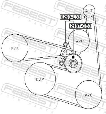 Belt Tensioner, V-ribbed belt 0290-L33 - image 2