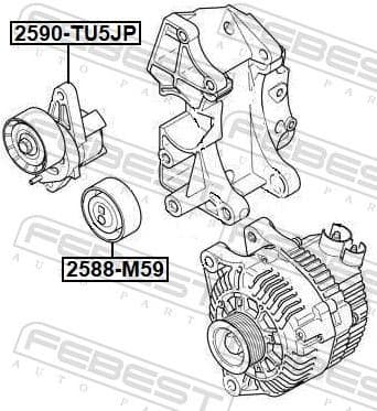 Belt Tensioner, V-ribbed belt 2590-TU5JP - image 2