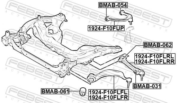 Control/Trailing Arm, wheel suspension 1924-F10FLRR