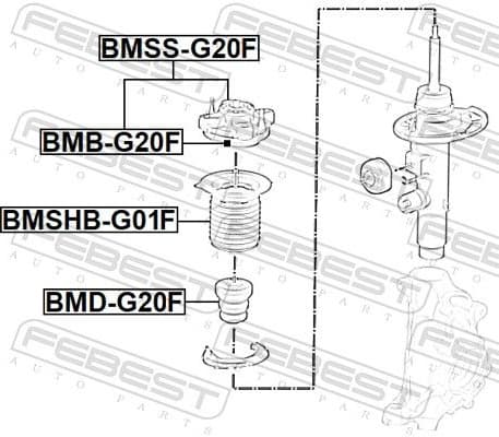 Rolling Bearing, suspension strut support mount BMB-G20F - image 2