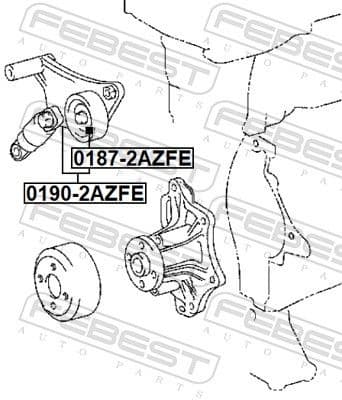 Belt Tensioner, V-ribbed belt 0190-2AZFE - image 2