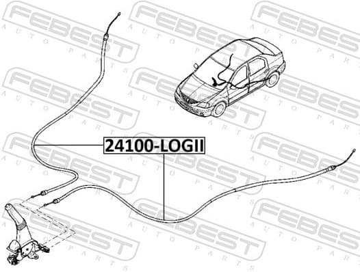 Cable Pull, parking brake 24100-LOGII - image 2