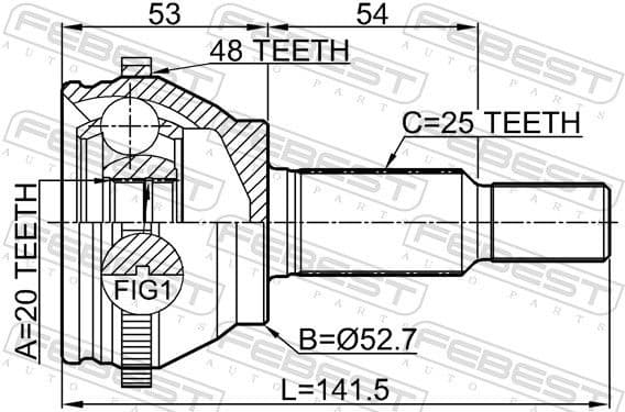 Joint Kit, drive shaft 2410-ARKA48R - image 2