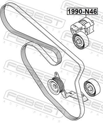Belt Tensioner, V-ribbed belt 1990-N46 - image 2