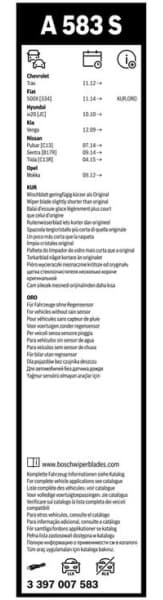 Wiper blade set BOSCH 2psc 3397007583 - image 5