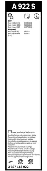 Wiper blade set BOSCH 2psc 3397118922 - image 3