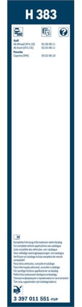 Wiper blade BOSCH, 1psc 3397011551 - image 2