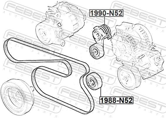 Deflection/Guide Pulley, V-ribbed belt 1988-N52 - image 2