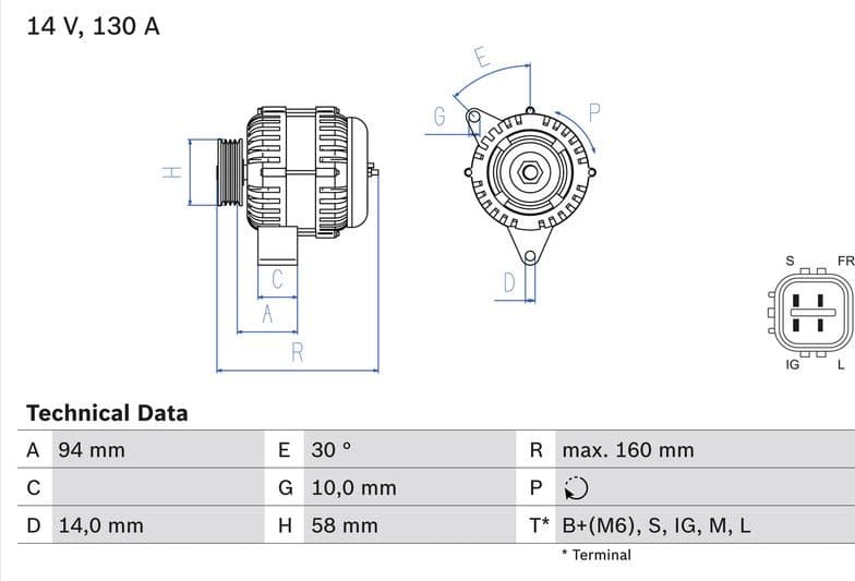 Alternator 0986049221 - image 2