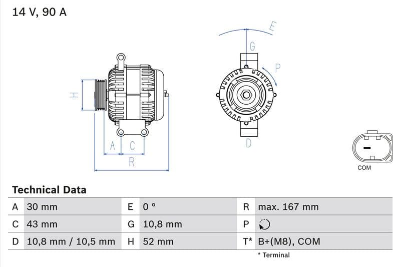 Alternator 0986080500 - image 3
