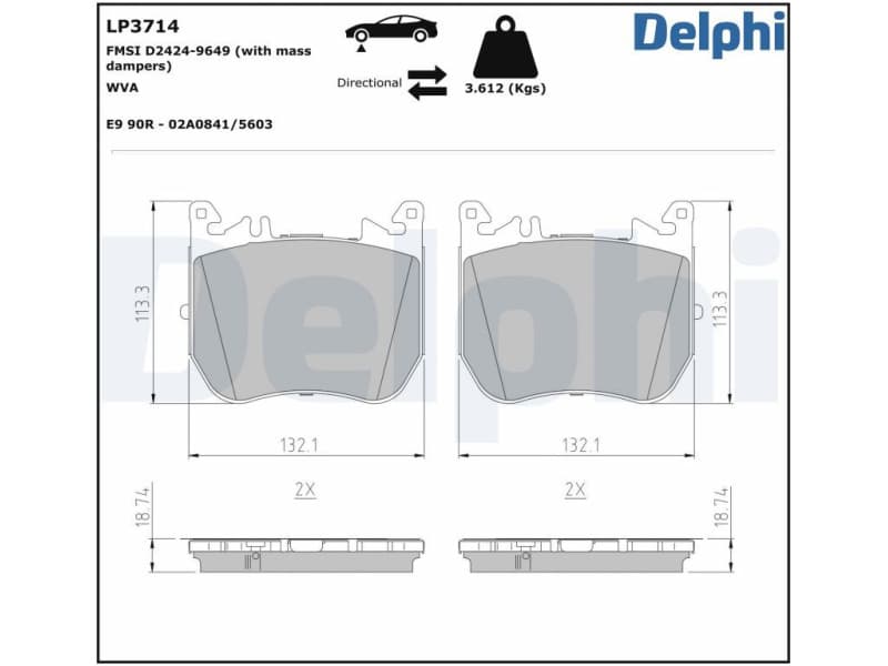 Brake Pad Set, disc brake LP3714
