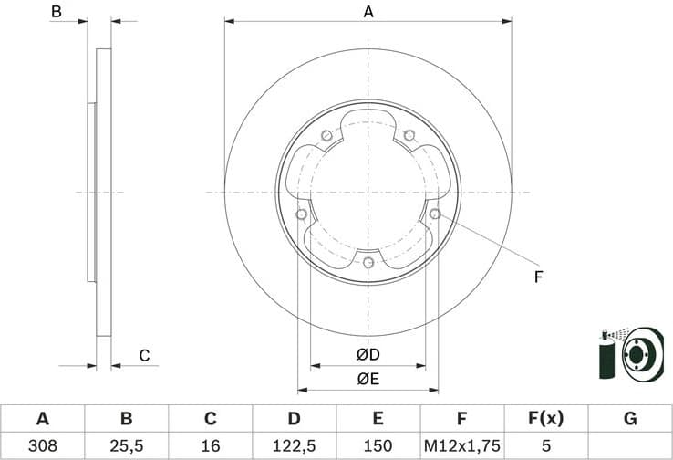 Brake Disc 0986479F44 - image 2
