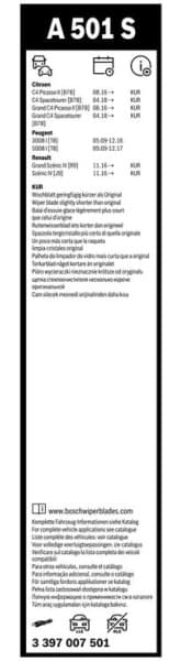 Wiper blade set BOSCH 2psc 3397007501 - image 5