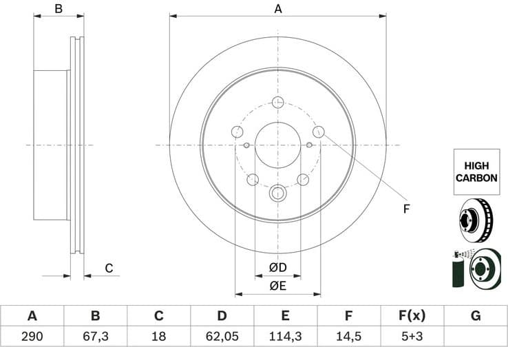 Brake Disc 0 986 479 G64 - image 2