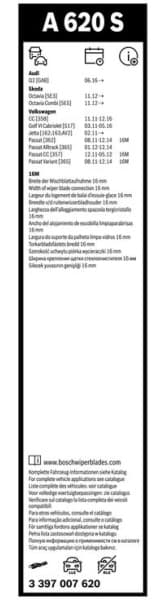 Wiper blade set BOSCH 2psc 3397007620 - image 5