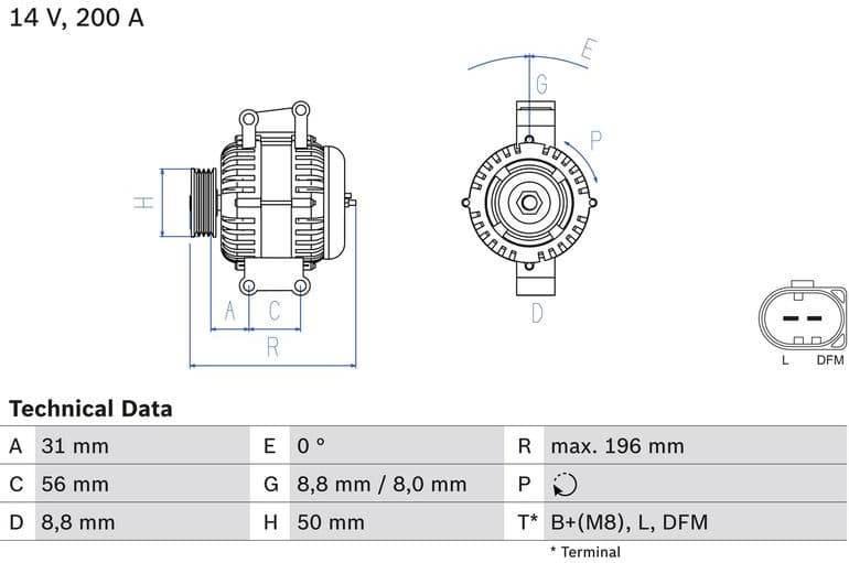 Alternator 0986046320 - image 3