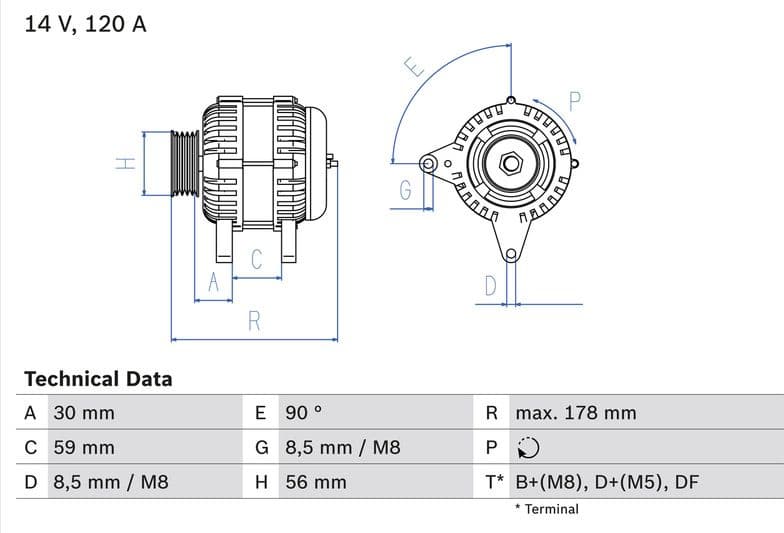 Alternator 0986040350 - image 2