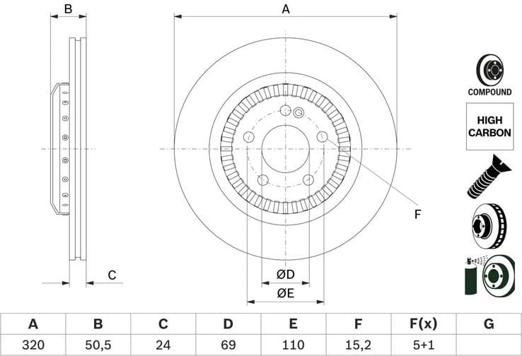 Brake Disc 0 986 479 H39 - image 2