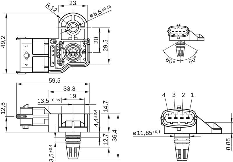 Sensor, boost pressure; Sender Unit, intake air temperature; Sensor, boost pressure 0261230280 - image 14