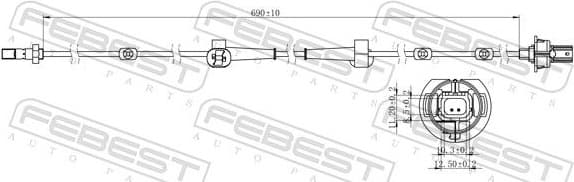 Sensor, wheel speed 03606-009 - image 2