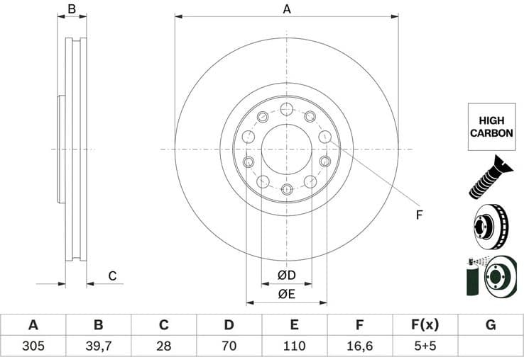 Brake Disc 0 986 479 G89 - image 2
