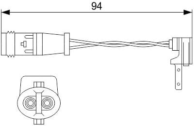 Warning Contact, brake pad wear 1 987 474 553 - image 2