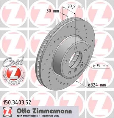 Brake disc, 1pcs FRONT, Top Quality 150.3403.52 - image 2